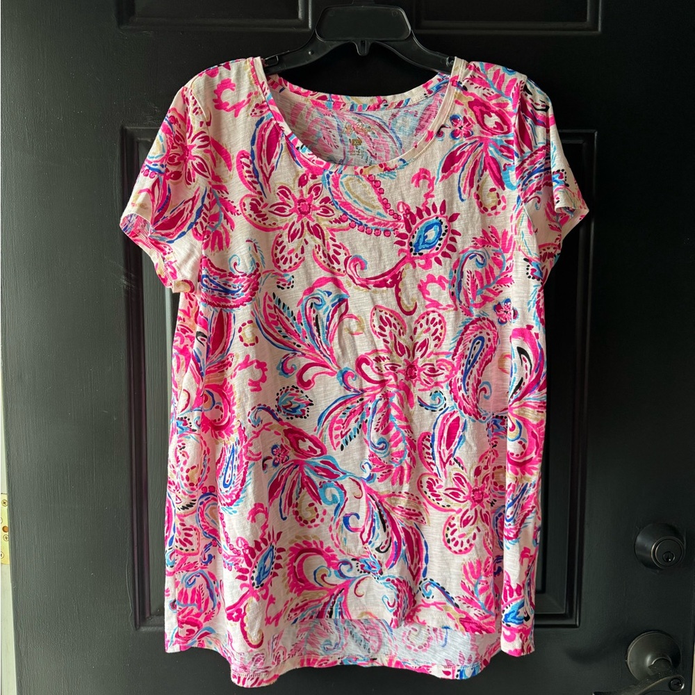 EUC Lilly Pulitzer Etta Scoop Neck Top, Women’s size XL
